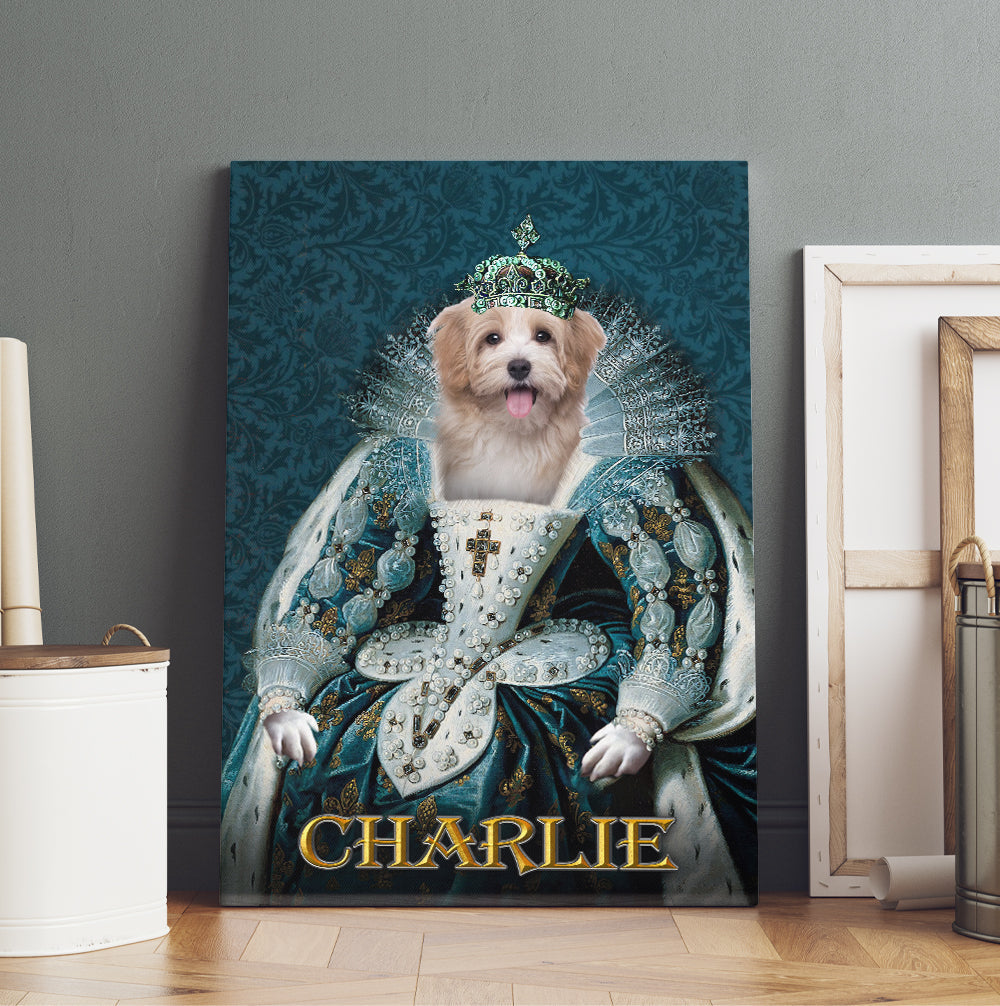 Personalized Dog The Queen Portrait Digital File Canvas Prints And Poster