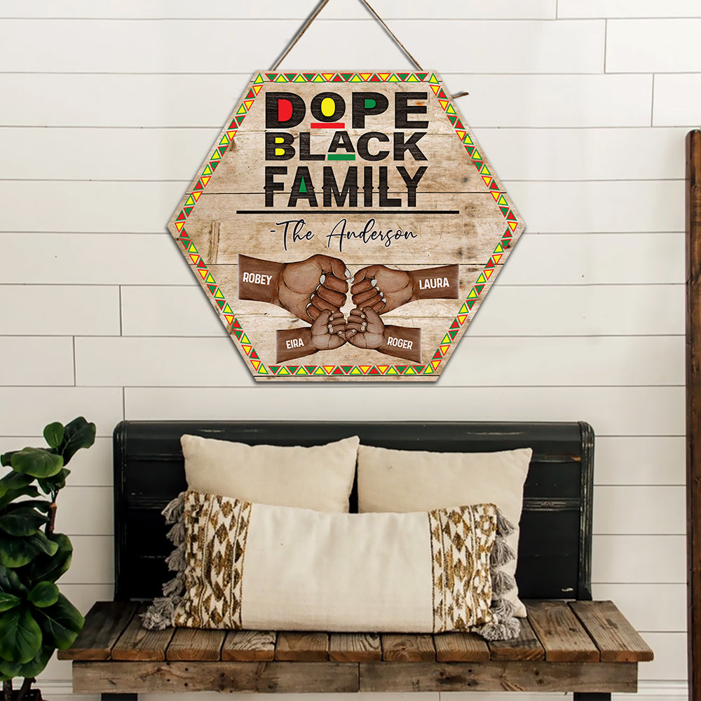 Personalized Dope Black Family Wood Sign