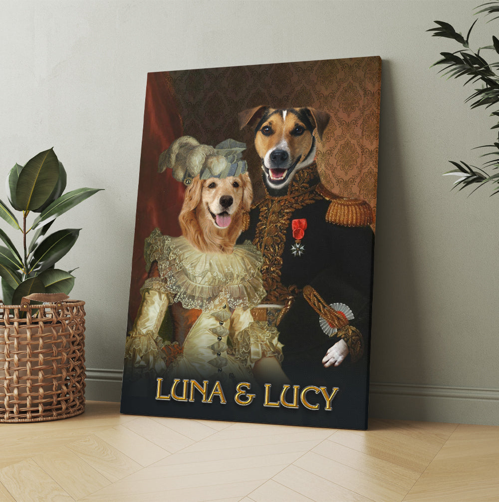 Personalized Dog The Royal Couple Portrait Digital File Canvas Prints And Poster