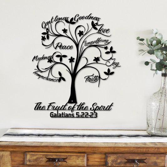 Fruit Of The Spirit Galatians 5:22-23 Tree Cut Metal Sign