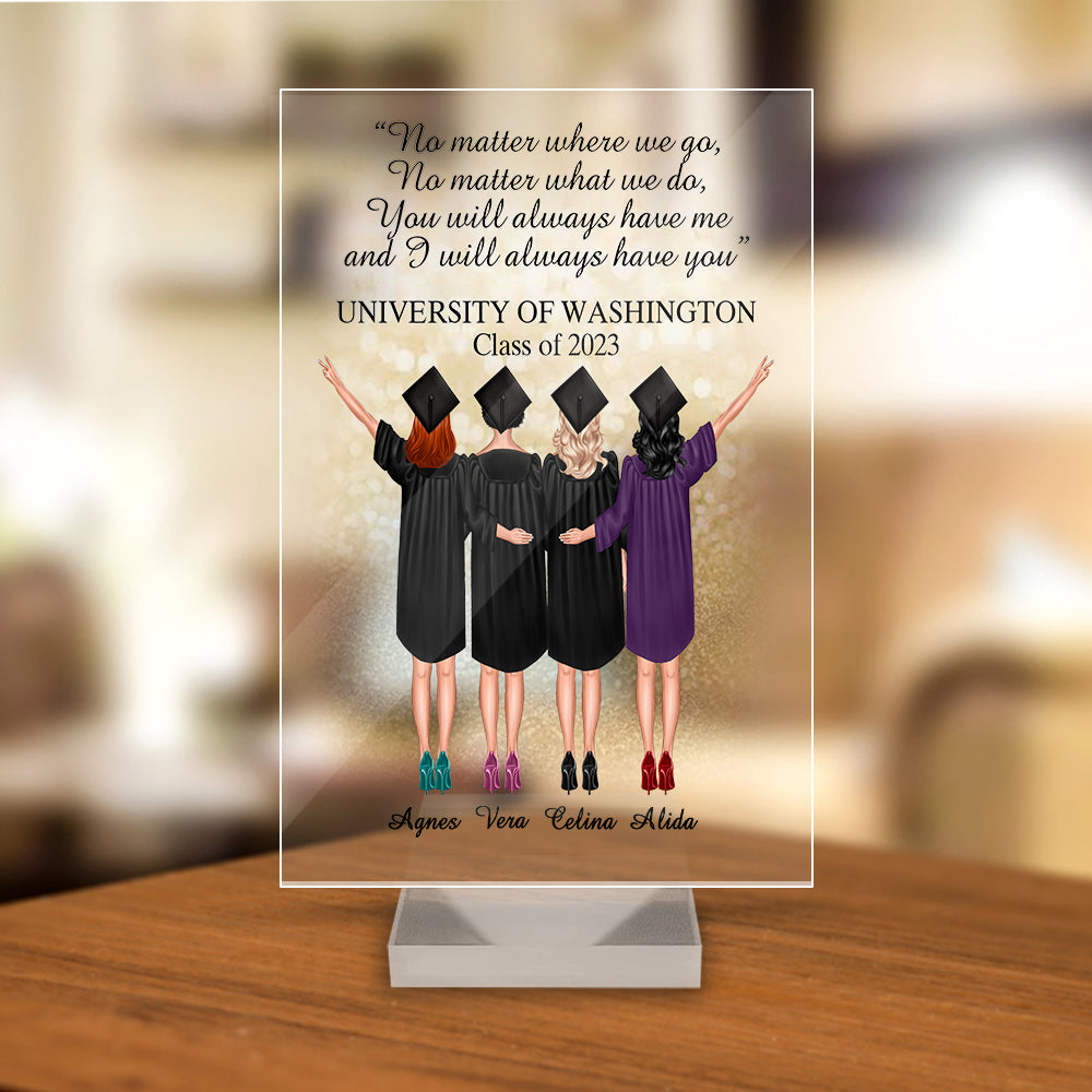 Personalized Best Friend Graduation No Matter Where We Go, No Matter What We Do Graduation Acrylic Plaque