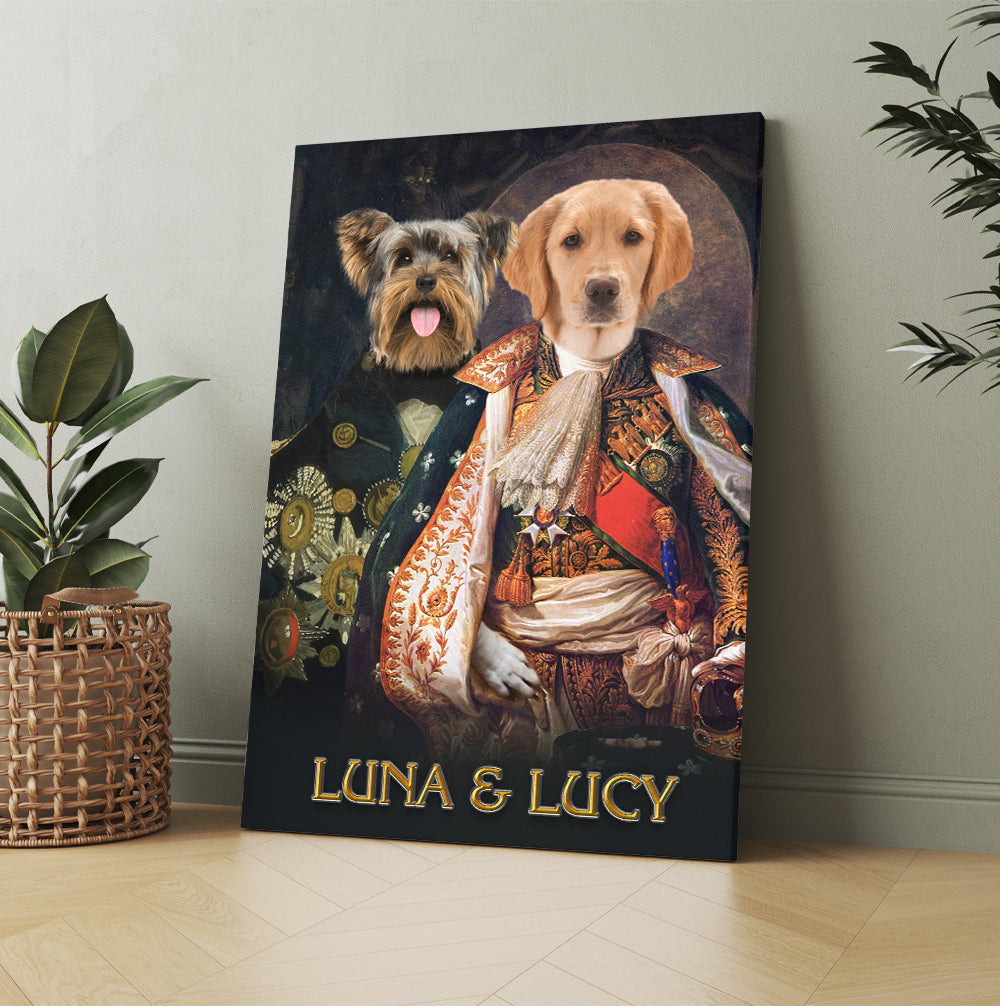 Personalized Dog The Duo Portrait-Custom Dog Dou Photo Portraits Digital File-Canvas Prints And Poster