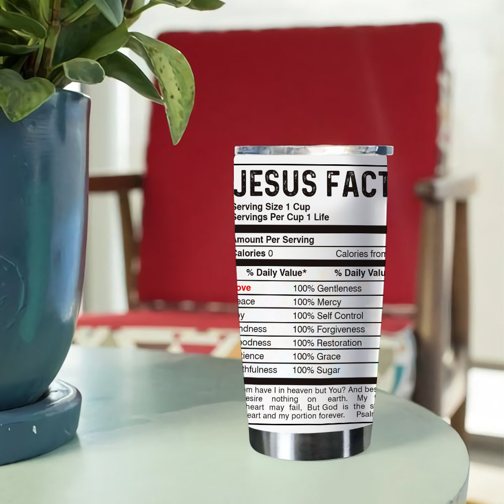 Jesus Facts Jesus Nutrition Facts Tumbler