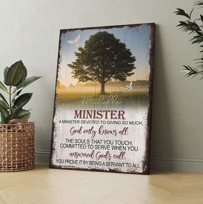 Personalized Minister Tree Of Life A Minister Devoted To Giving So Much God Only Know All Canvas Prints And Poster