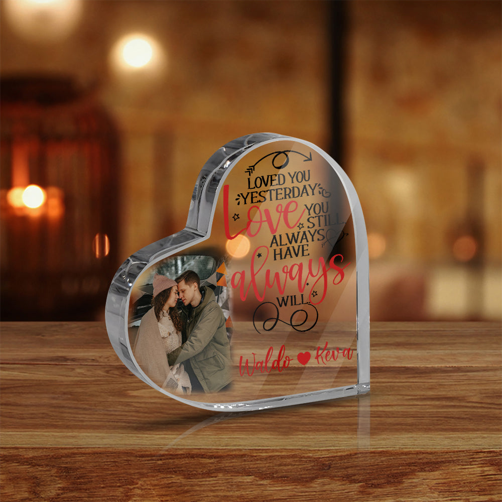 Personalized Loved You Then Love You Still Always Have Always Will Heart Acrylic Plaque