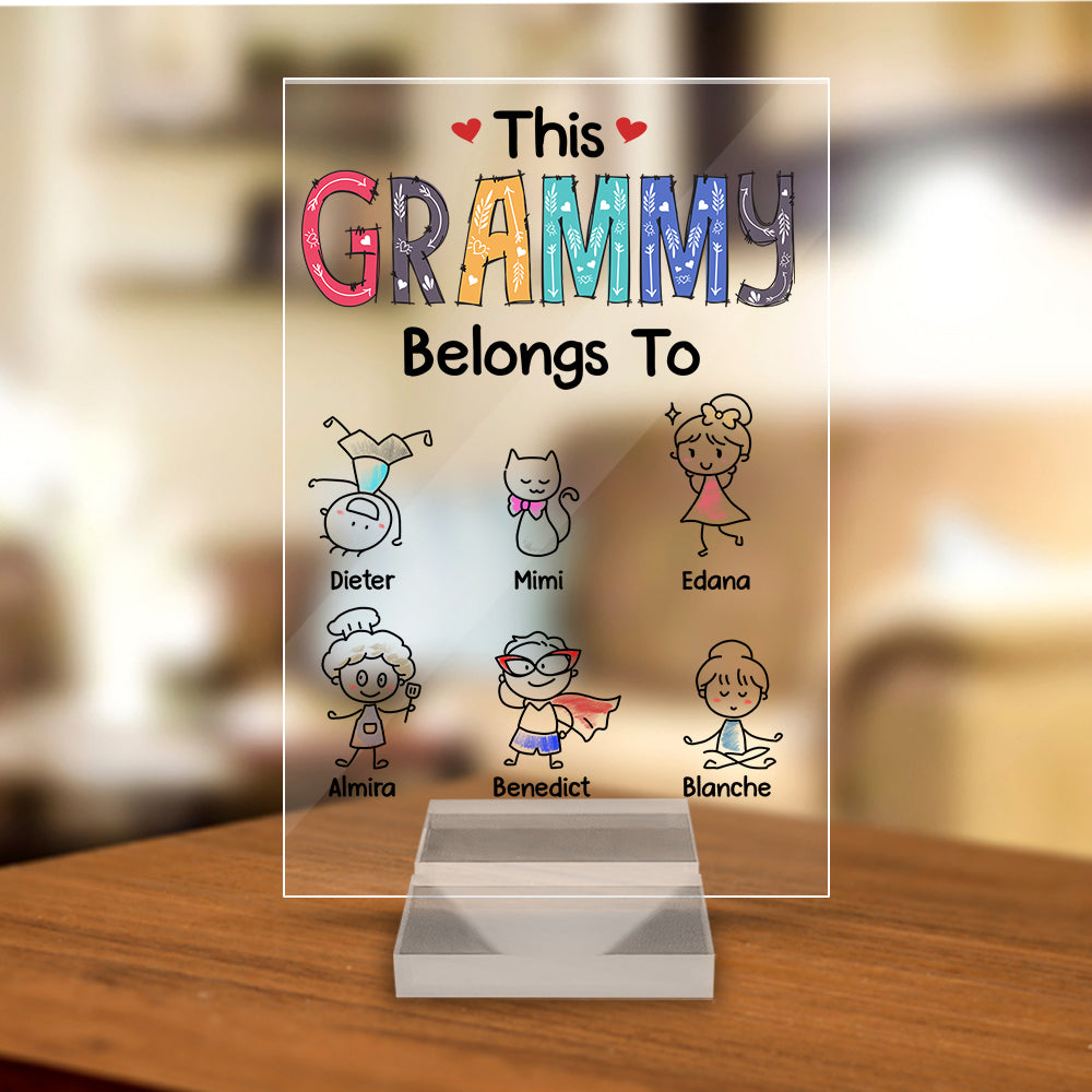 Personalized This Grandma Belongs To Fun Kids Acrylic Plaque