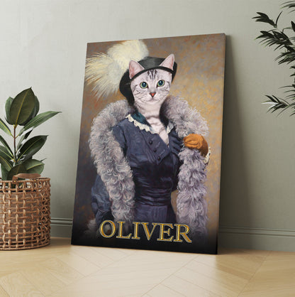 Personalized Cat The Foxy Lady Portrait Digital File Canvas Prints And Poster