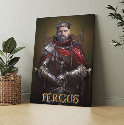 Personalized The Warrior Man Photo Portraits Custom Viking Portrait Canvas Prints And Poster