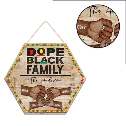 Personalized Dope Black Family Wood Sign