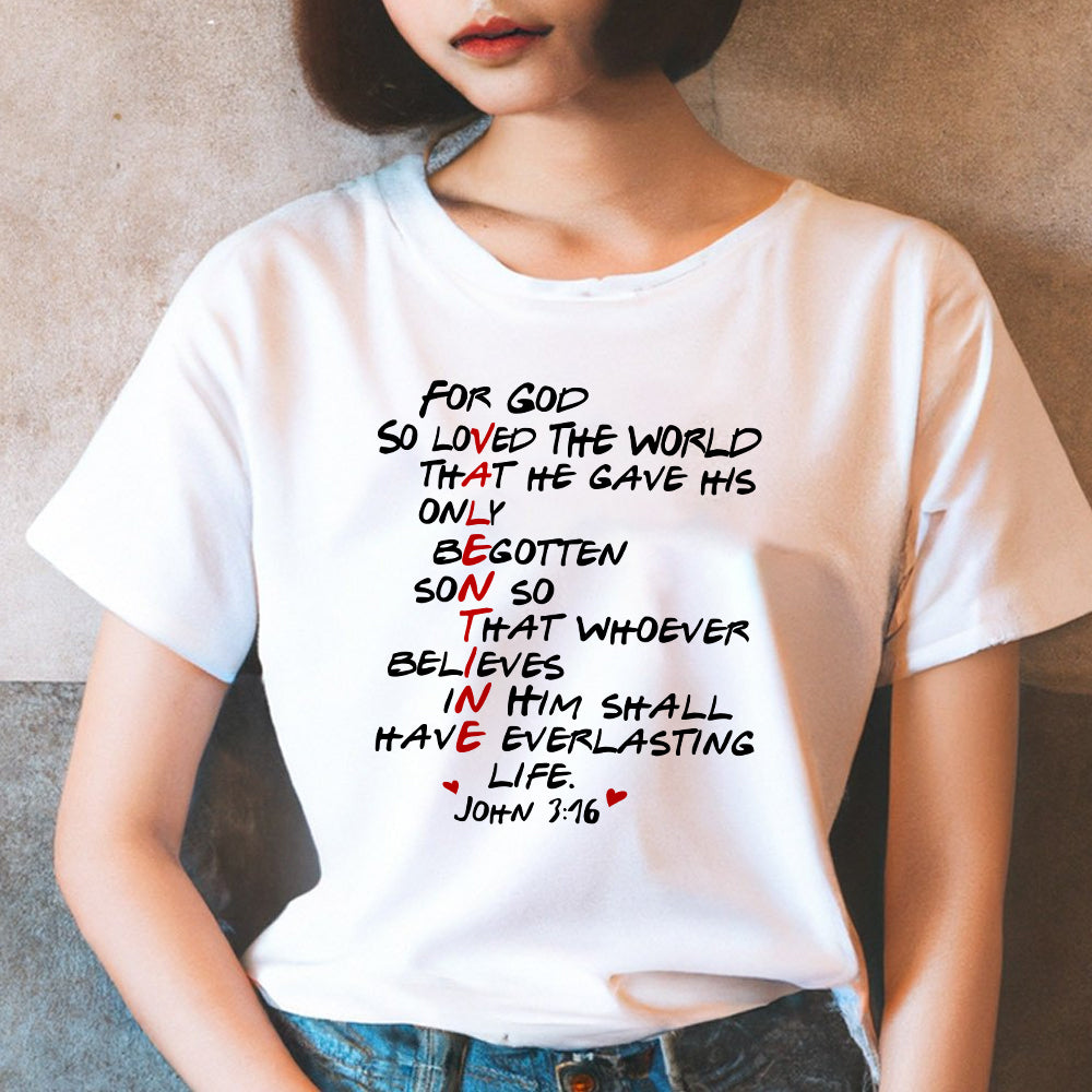 For God So Loved The World Christian Valentines Day John 3:16 T-Shirt