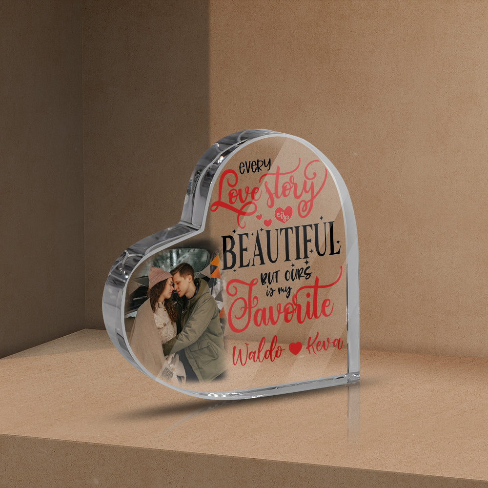 Personalized Every Love Story Is Beautiful But Ours Is My Favorite Heart Acrylic Plaque