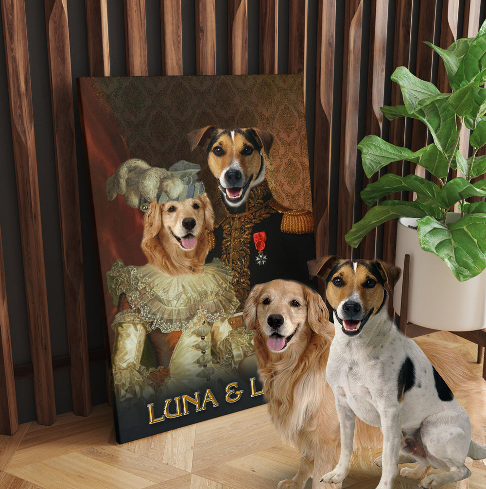 Personalized Dog The Royal Couple Portrait Digital File Canvas Prints And Poster