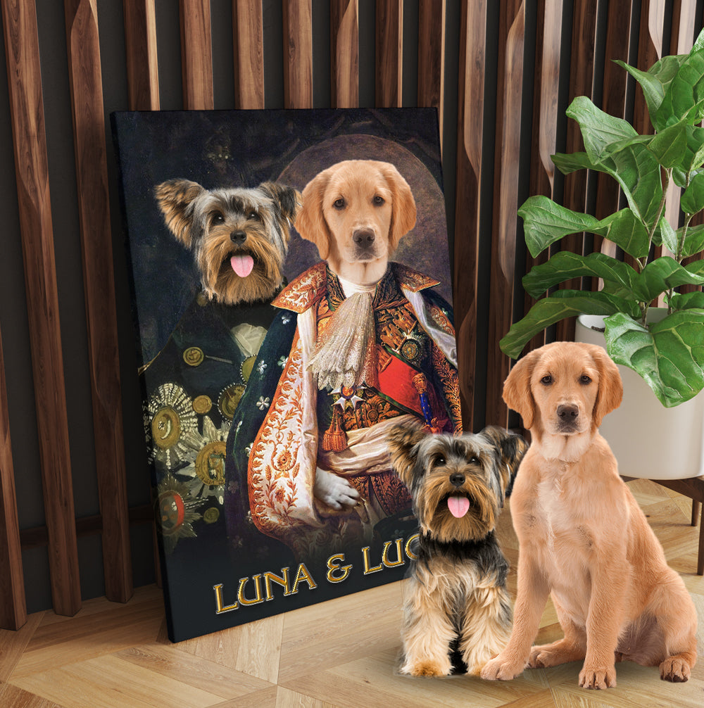 Personalized Dog The Duo Portrait-Custom Dog Dou Photo Portraits Digital File-Canvas Prints And Poster