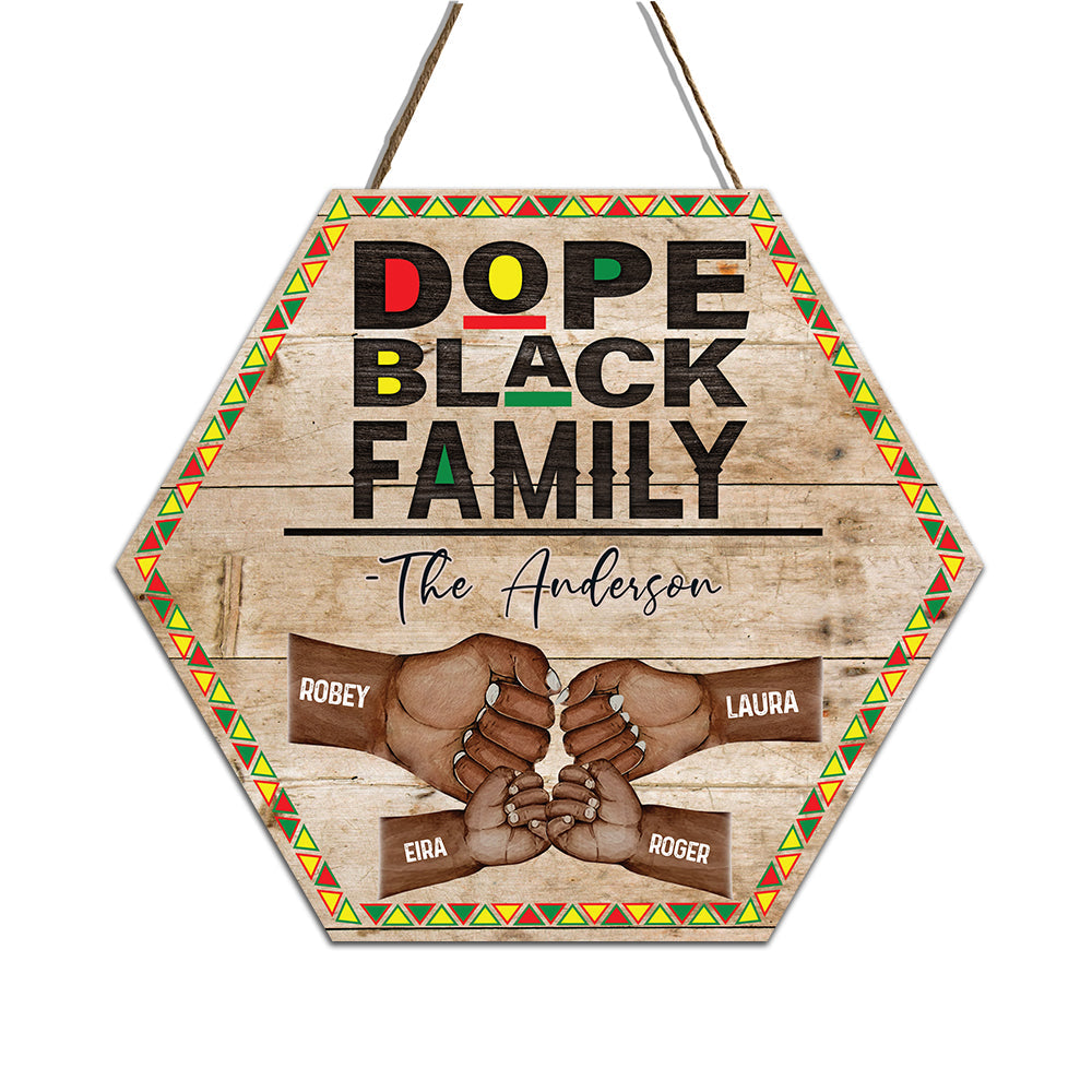 Personalized Dope Black Family Wood Sign