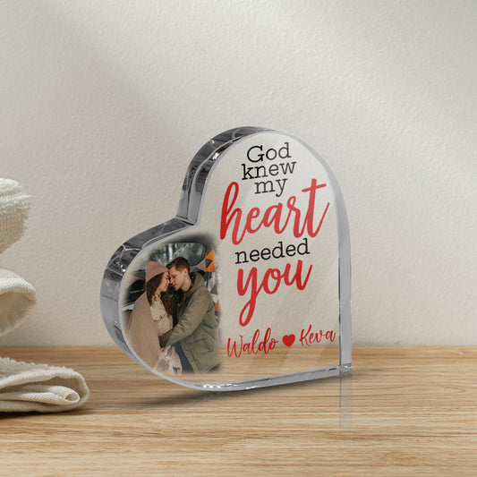 Personalized God Knew My Heart Needed You Heart Acrylic Plaque