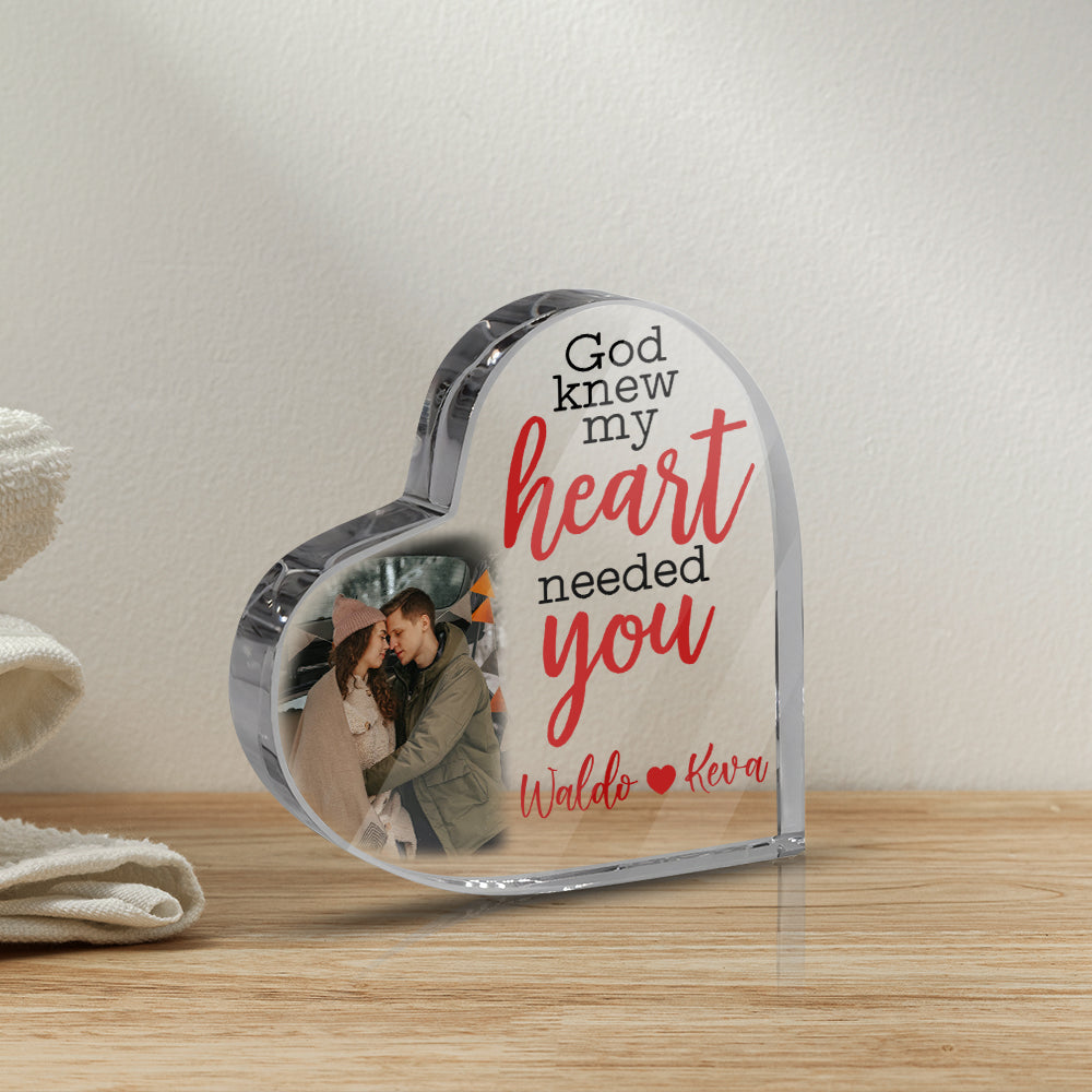 Personalized God Knew My Heart Needed You Heart Acrylic Plaque