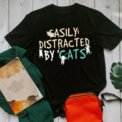 Naughty Cats Shirt Easily Distracted By Cats T-Shirt