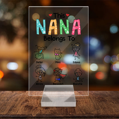 Personalized This Grandma Belongs To Fun Kids Acrylic Plaque