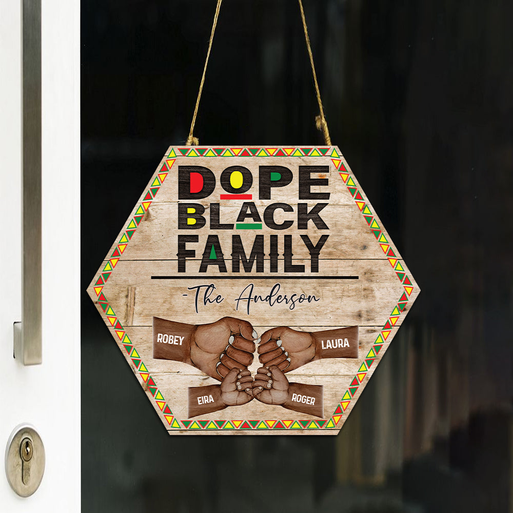 Personalized Dope Black Family Wood Sign