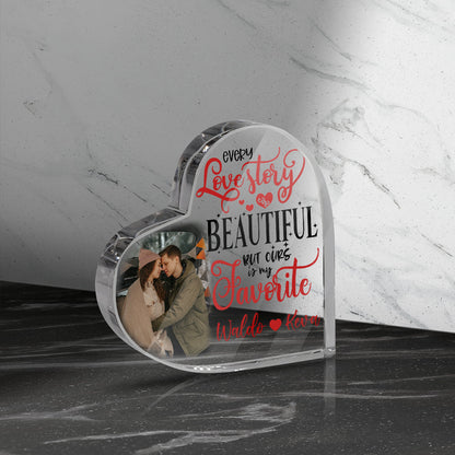 Personalized Every Love Story Is Beautiful But Ours Is My Favorite Heart Acrylic Plaque