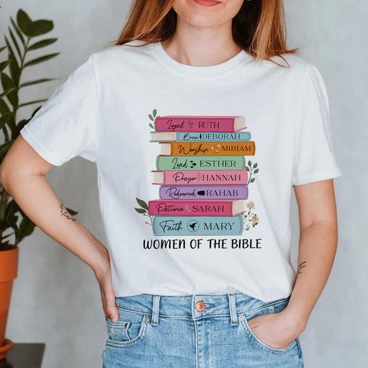 The Original Women of The Bible Books Full Color T-Shirt