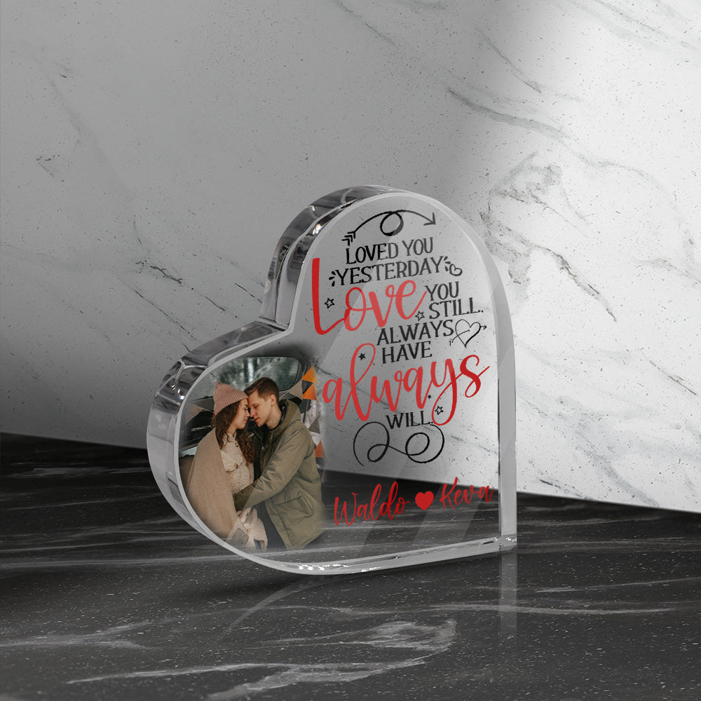 Personalized Loved You Then Love You Still Always Have Always Will Heart Acrylic Plaque