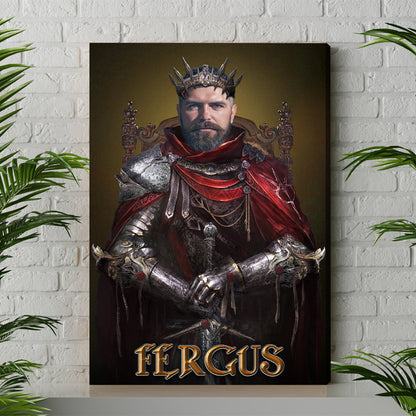 Personalized The Warrior Man Photo Portraits Custom Viking Portrait Canvas Prints And Poster