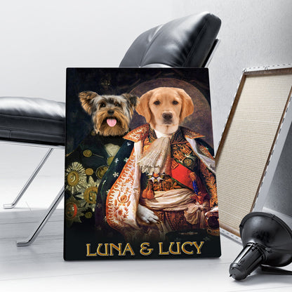 Personalized Dog The Duo Portrait-Custom Dog Dou Photo Portraits Digital File-Canvas Prints And Poster