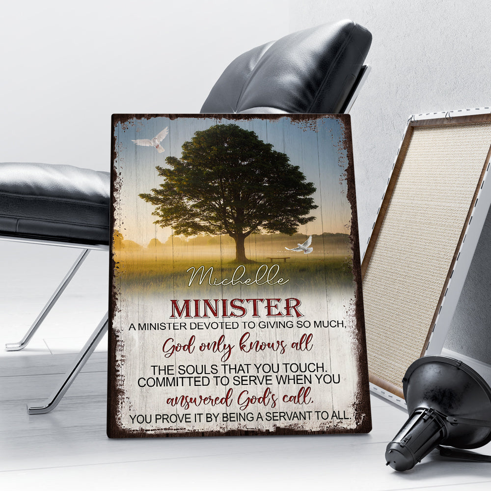 Personalized Minister Tree Of Life A Minister Devoted To Giving So Much God Only Know All Canvas Prints And Poster