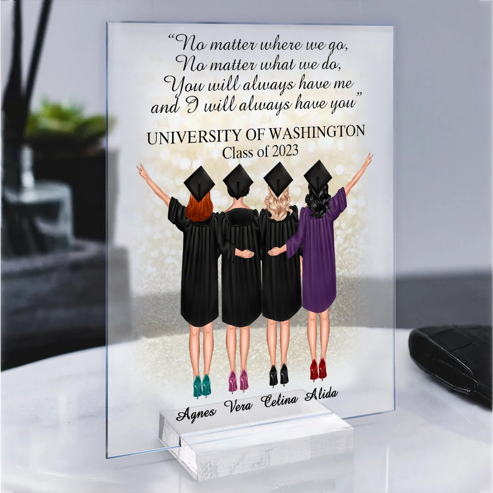 Personalized Best Friend Graduation No Matter Where We Go, No Matter What We Do Graduation Acrylic Plaque