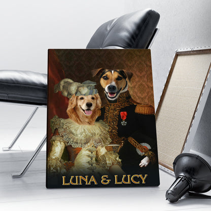 Personalized Dog The Royal Couple Portrait Digital File Canvas Prints And Poster