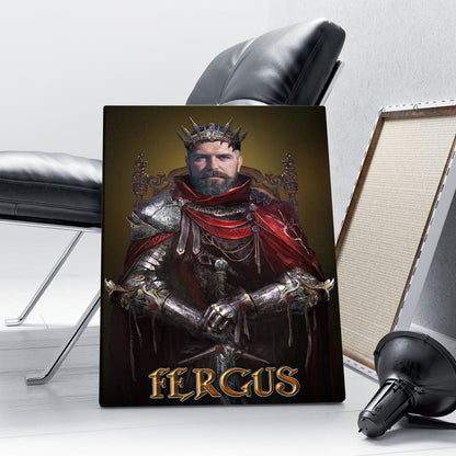 Personalized The Warrior Man Photo Portraits Custom Viking Portrait Canvas Prints And Poster