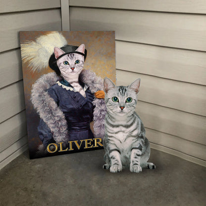 Personalized Cat The Foxy Lady Portrait Digital File Canvas Prints And Poster