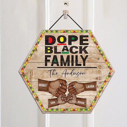 Personalized Dope Black Family Wood Sign