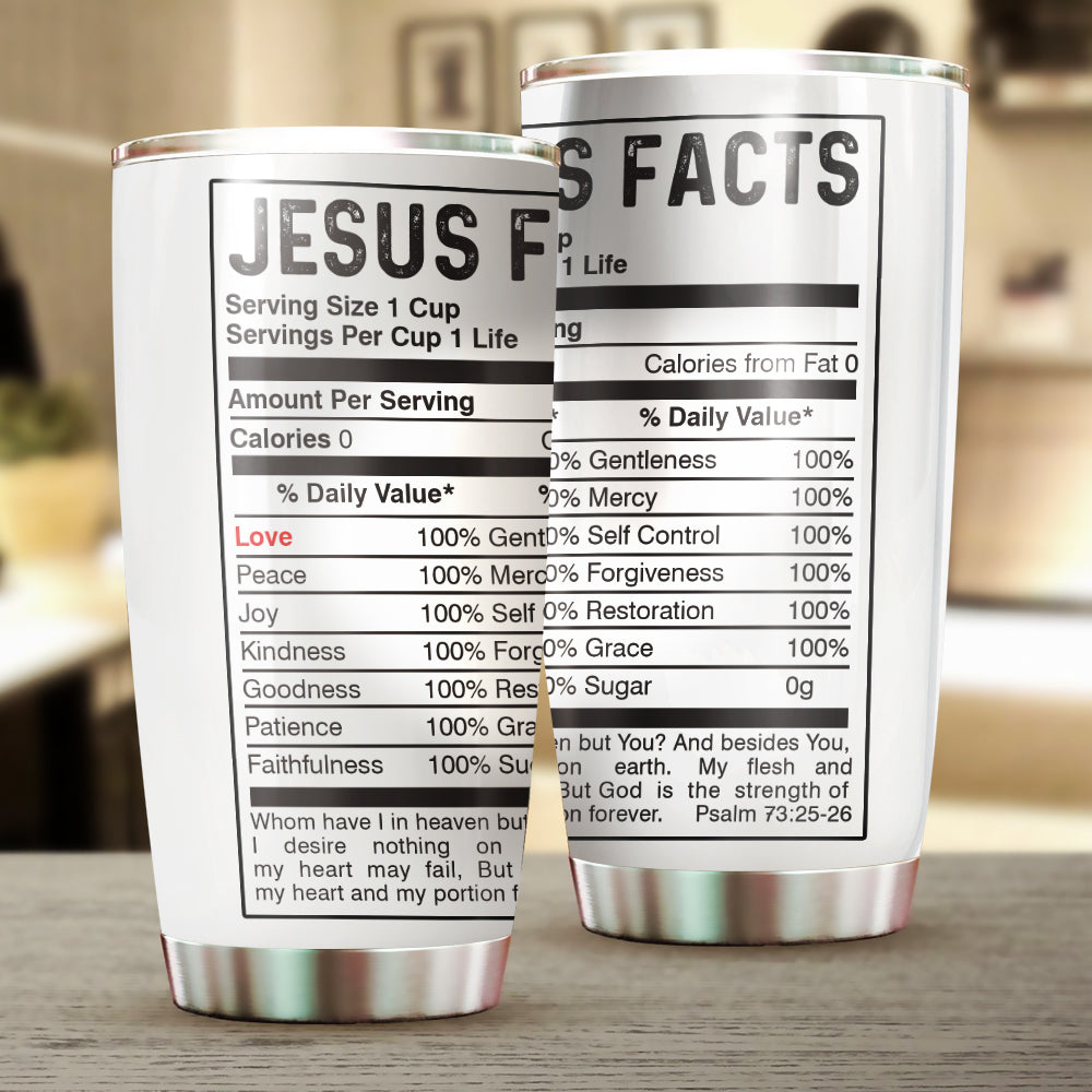 Jesus Facts Jesus Nutrition Facts Tumbler