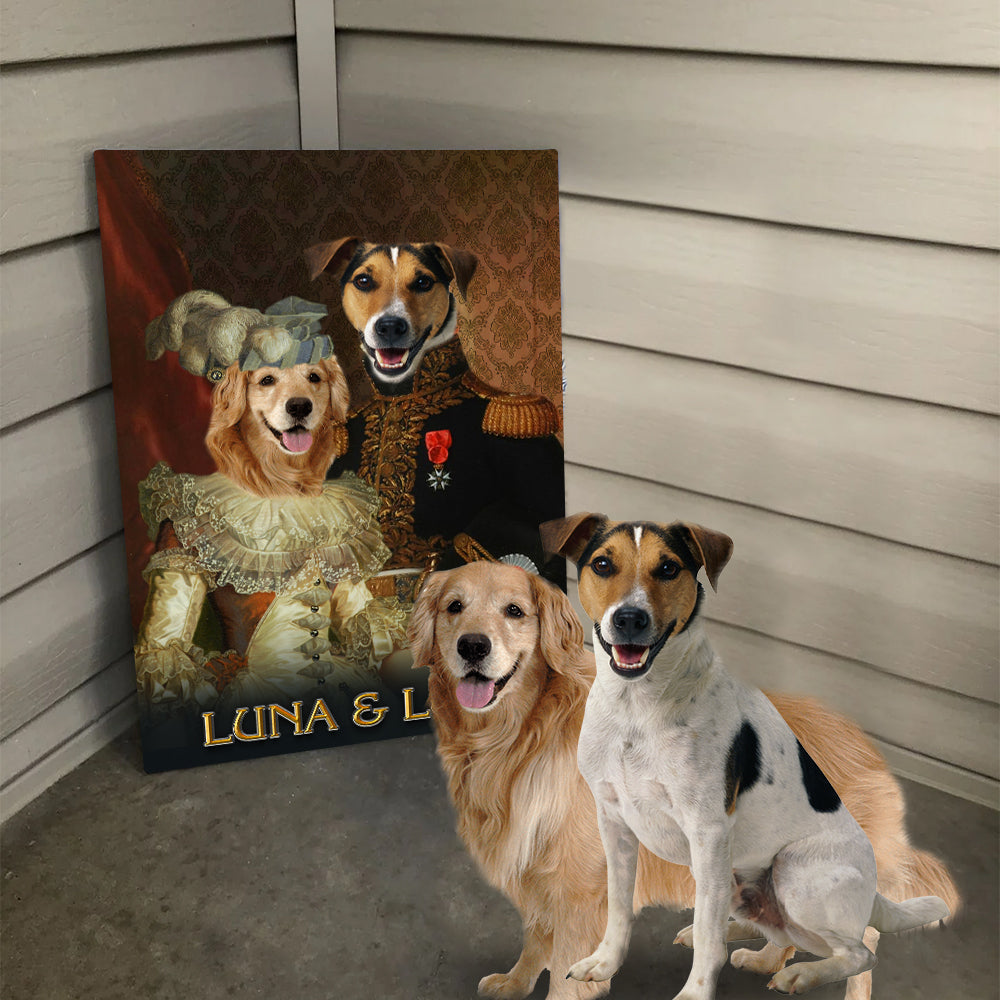 Personalized Dog The Royal Couple Portrait Digital File Canvas Prints And Poster