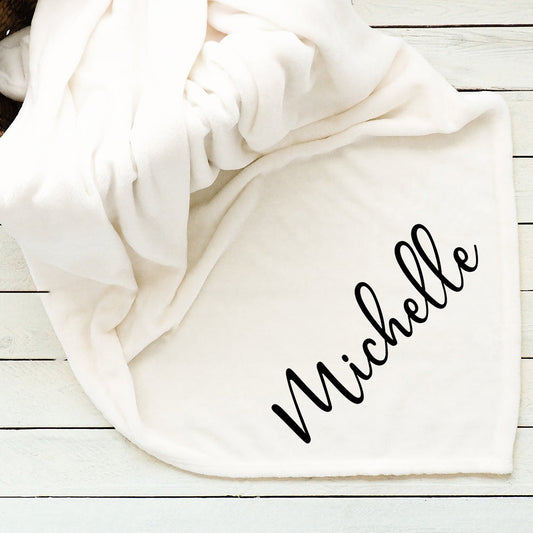 Personalized Custom Name Fleece Blanket and Sherpa Blanket