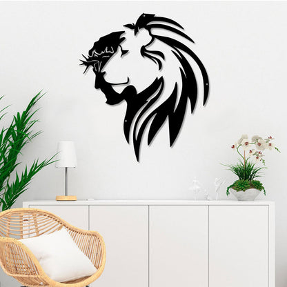 Jesus Lion Cut Metal Sign