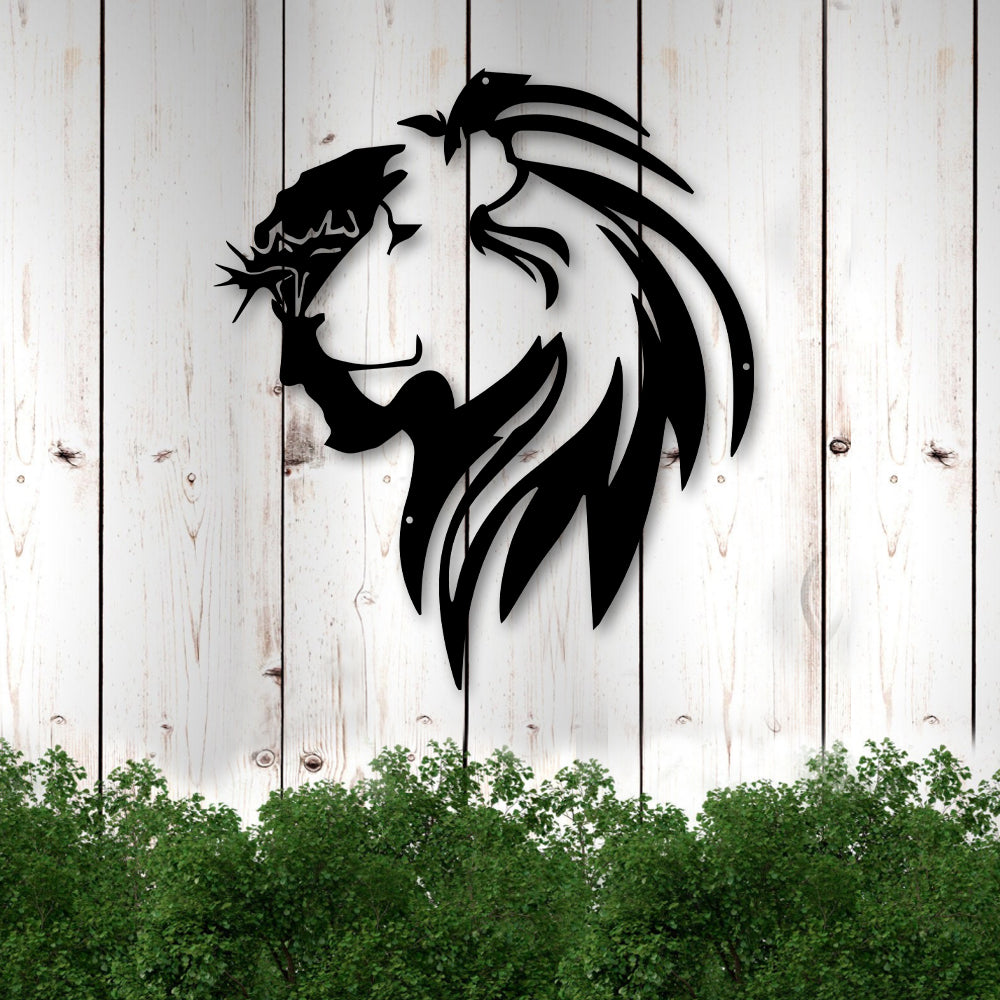 Jesus Lion Cut Metal Sign