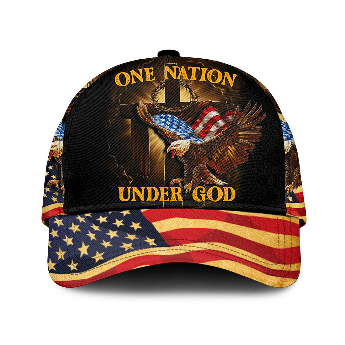 One Nation Under God American Flag Eagle All-Over Print Classic Cap