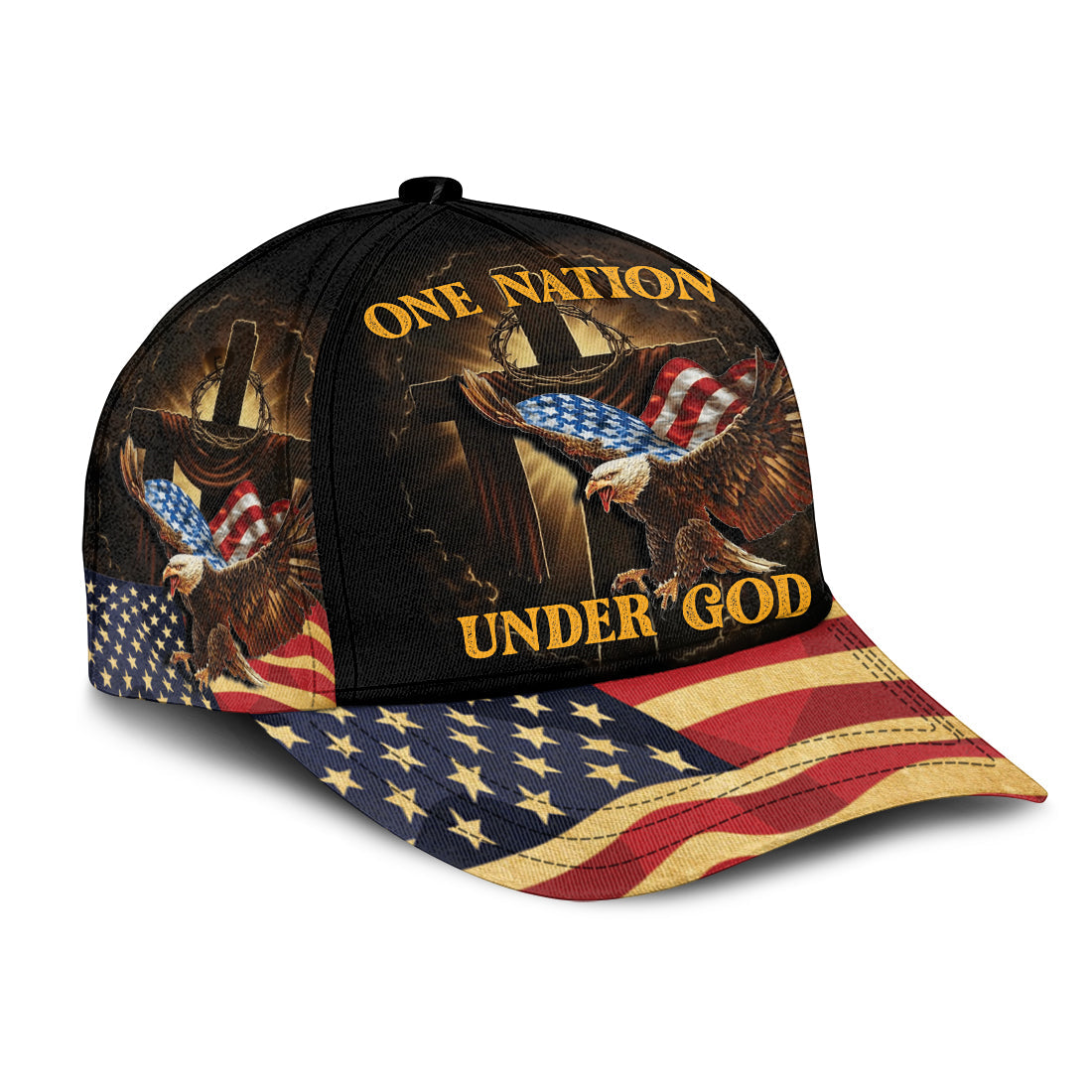 One Nation Under God American Flag Eagle All-Over Print Classic Cap