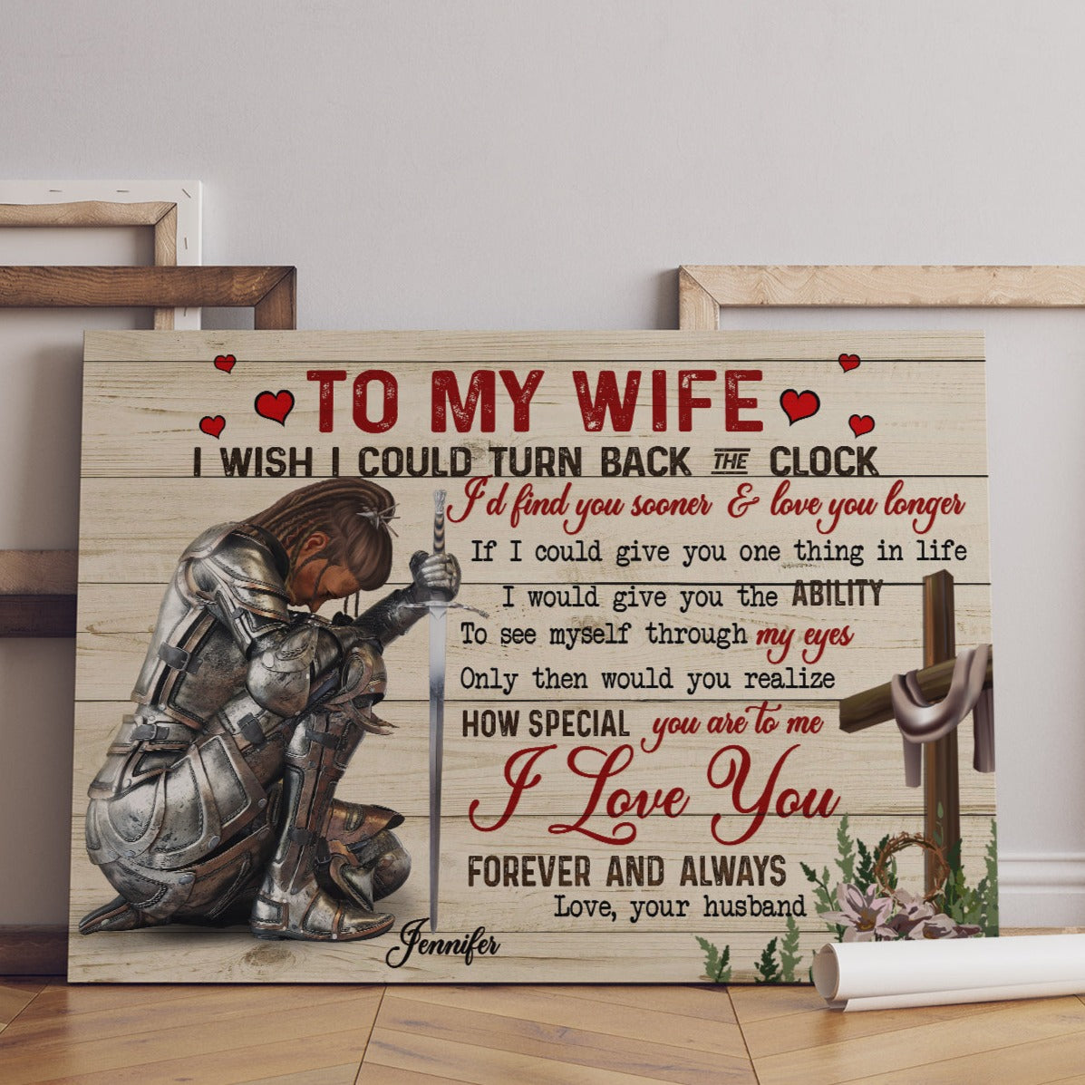 Personalized Woman Warrior Of God To my Wife I Wish I Could Turn Back Canvas