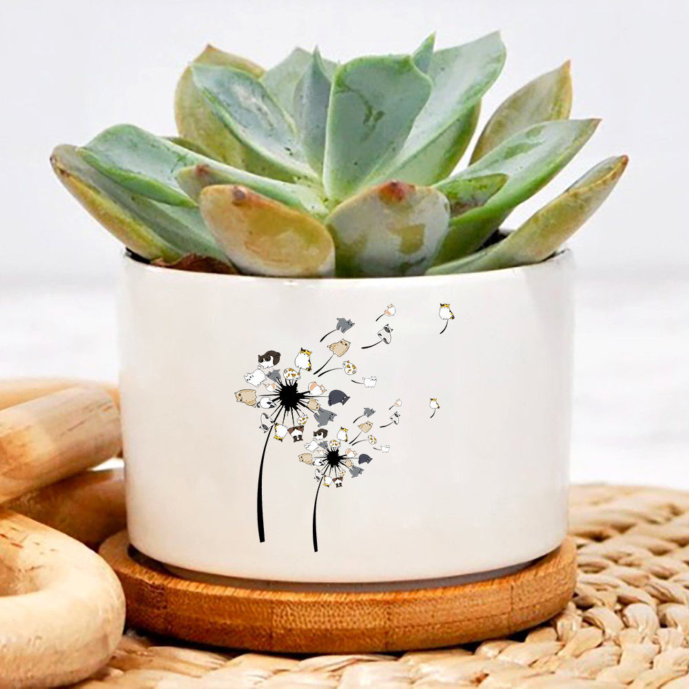 Dandelion Cats Flower Colorful Pet Cat Plant Pot