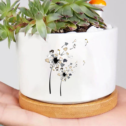 Dandelion Cats Flower Colorful Pet Cat Plant Pot
