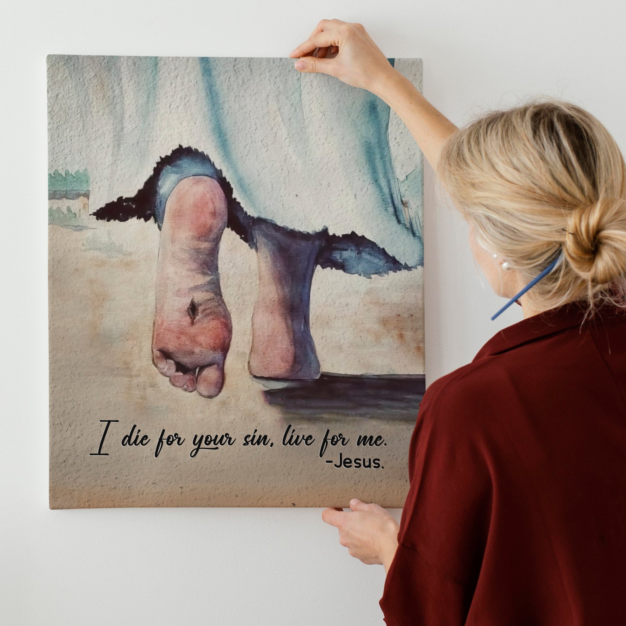 I Die For Your Sin Live For Me Jesus Feet Canvas