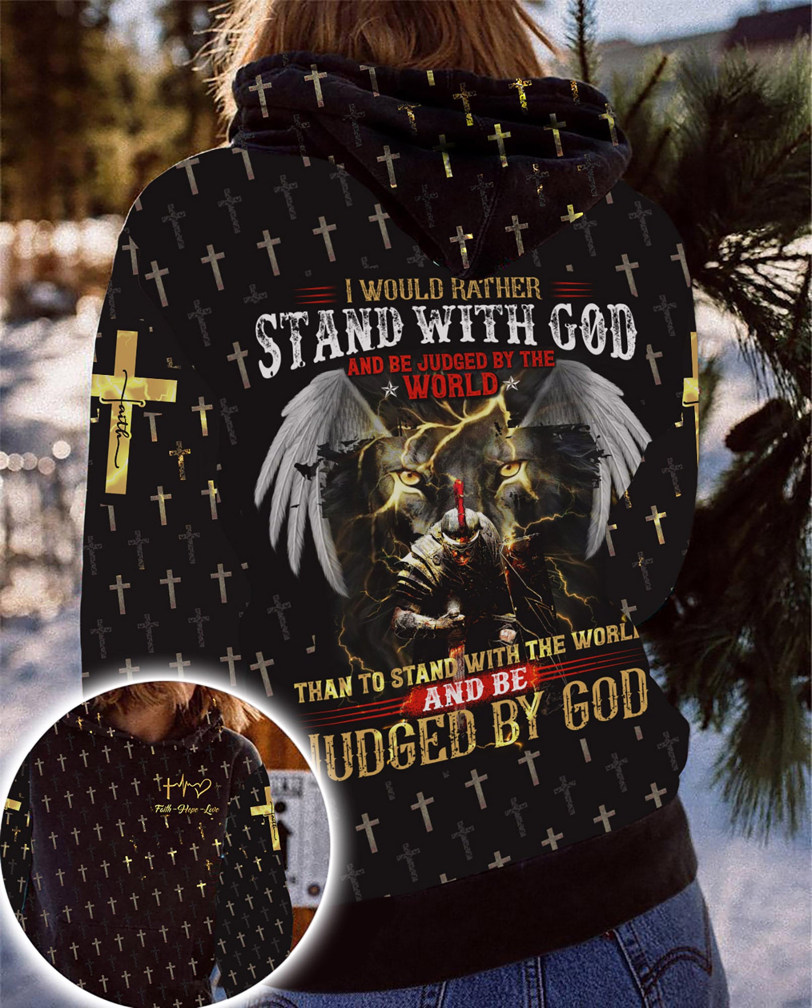 I would rather stand with God and be judged by the world than to stand with the world and be judged by God 3D All Over
