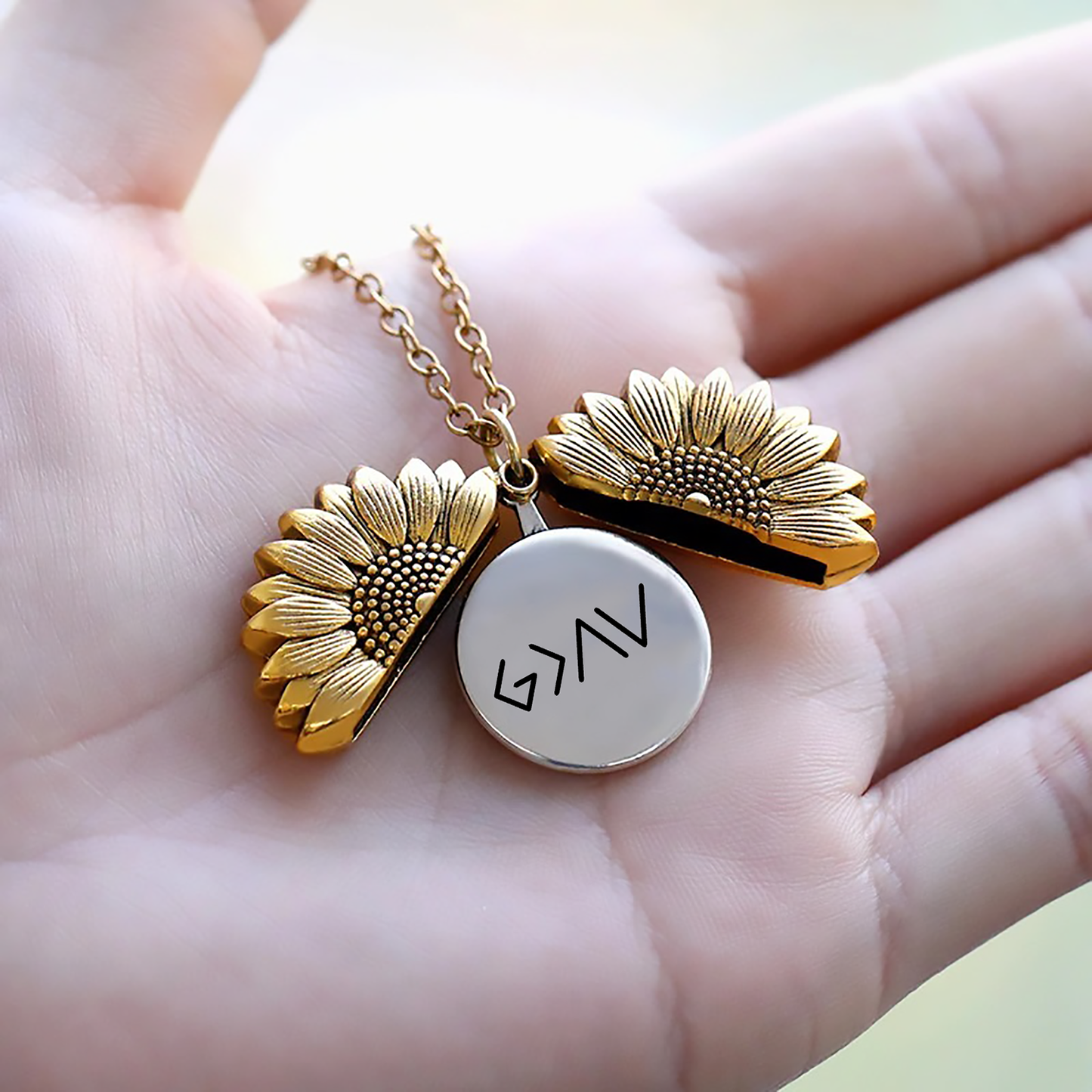 God is Greater Than the Highs and Lows Flower Necklace