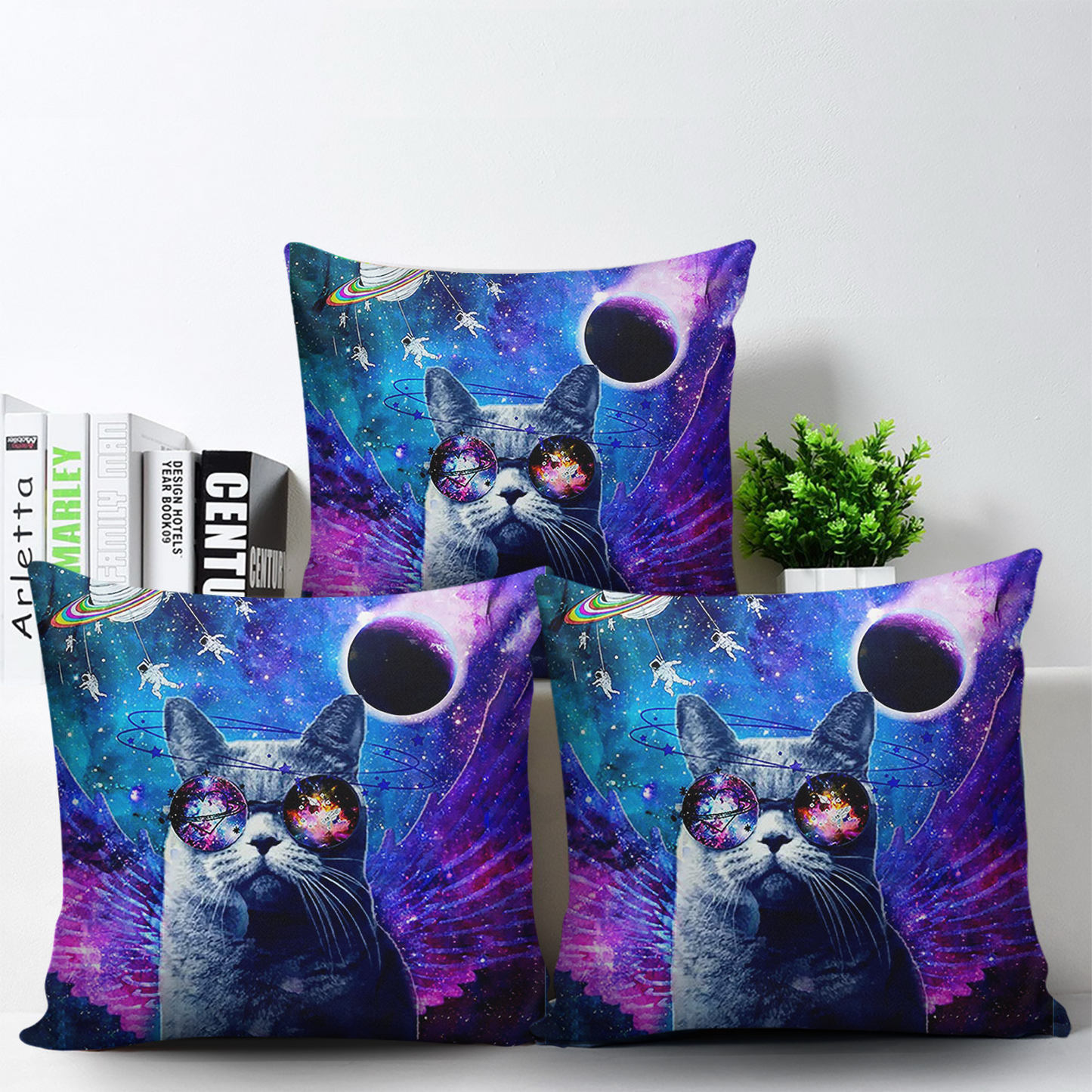 Galaxy Cat All-over Print Suede Throw Pillow