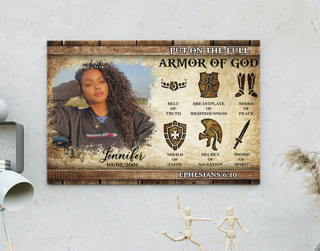 Personalized Custom Photo Canvas Of God Put On The Full Armor Of God Ephesians 6-10