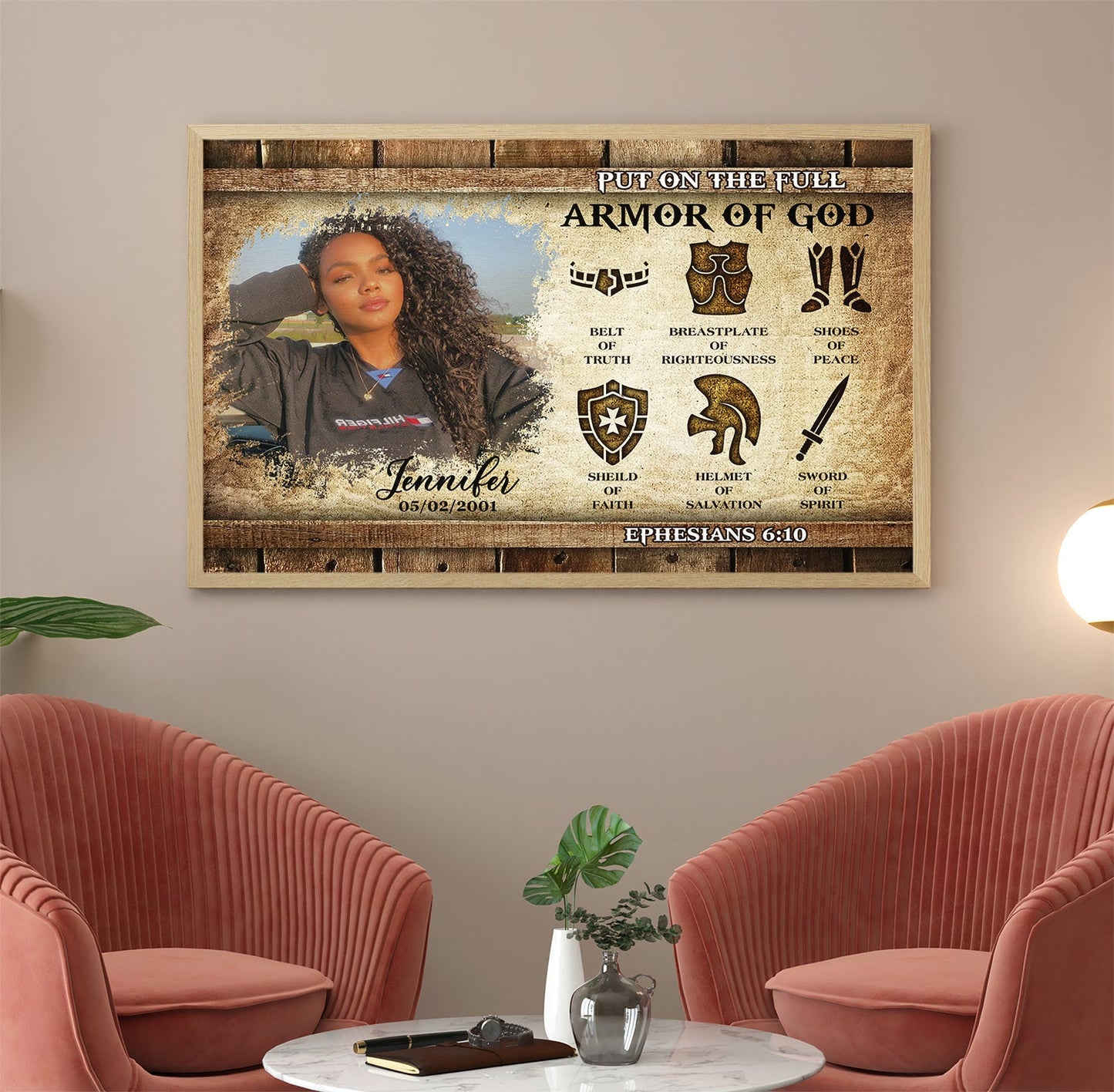 Personalized Custom Photo Poster Of God Put On The Full Armor Of God Ephesians 6-10